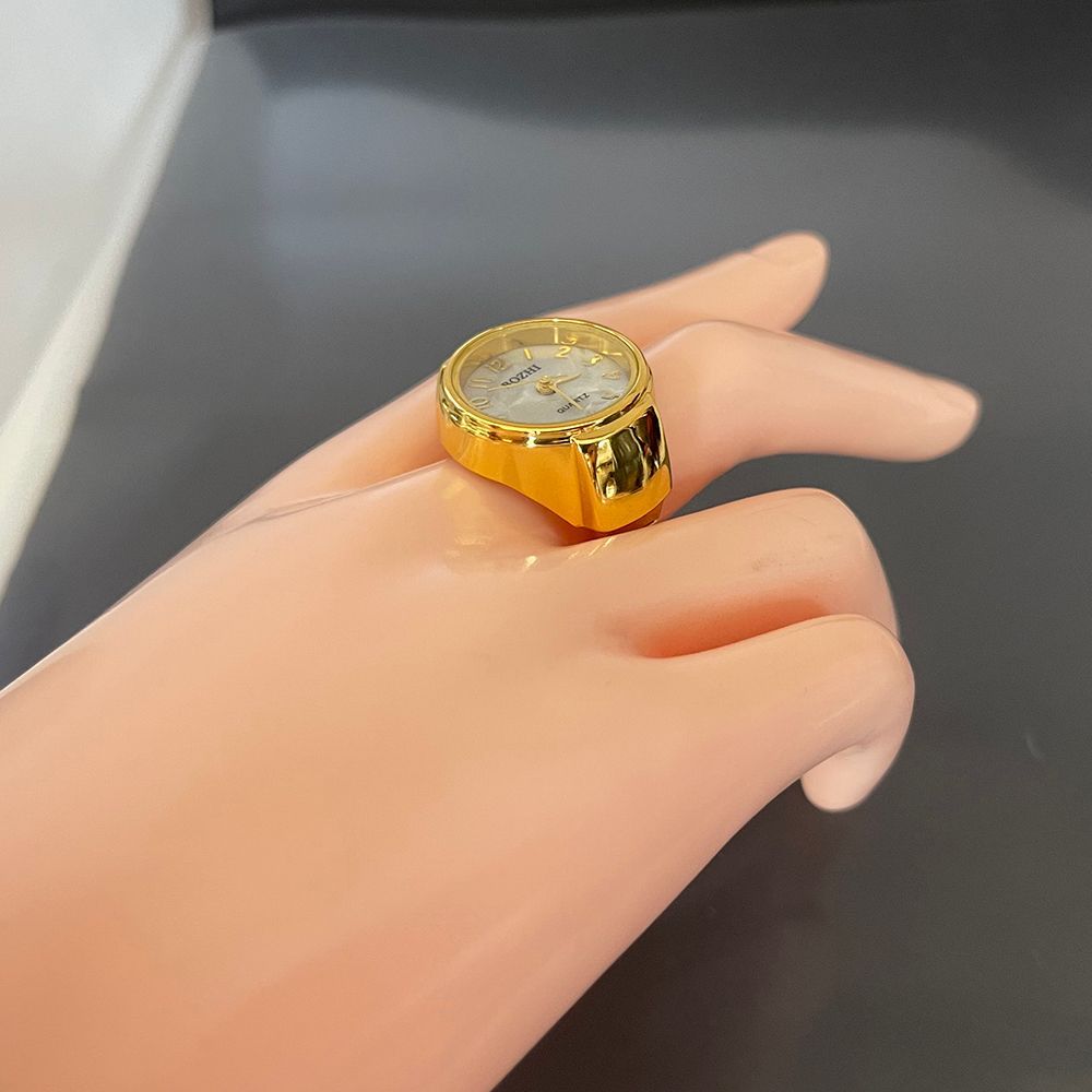新品 リング 指輪 時計 リングウォッチ フィンガーウォッチ 指時計 ゴールド