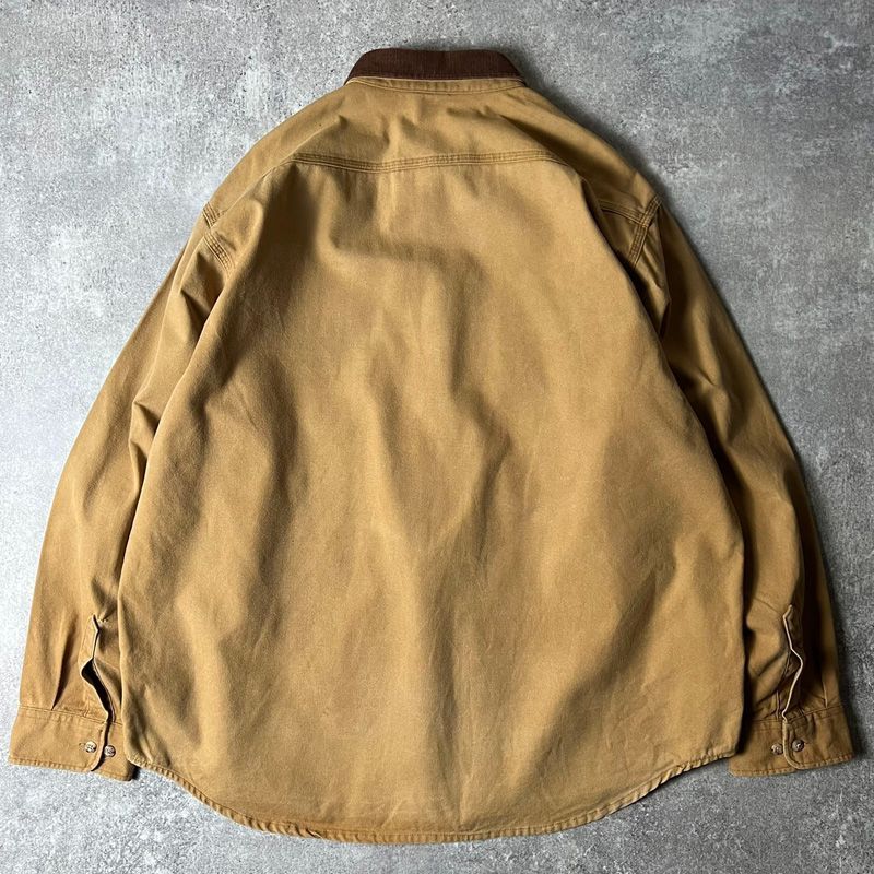 80s 三角タグ Carhartt コーデュロイ 切替 コットン ダック 長袖 シャツ L / 80年代 カーハート ビンテージ ブラウン - メルカリ