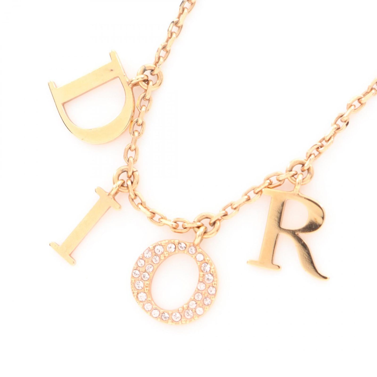 ディオール Dior ネックレス DIO R EVOLUTION ピンクゴールド GP ゴールドメッキ ネックレス レディース Used A