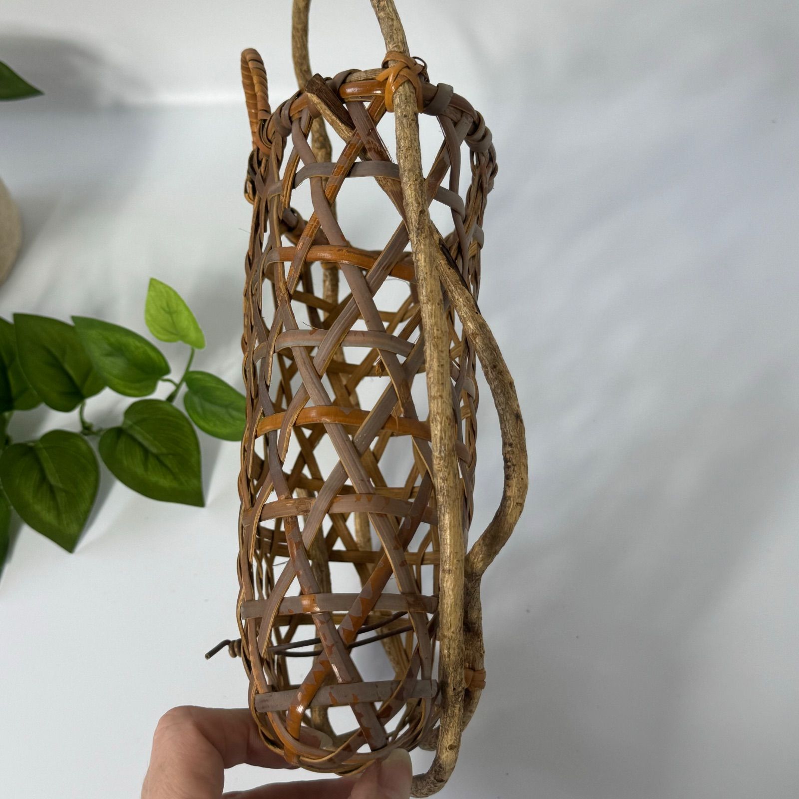 竹花籠　レトロ　竹細工　竹籠　花籠　茶道具　アンティーク　生花 竹花籠 レトロ 竹細工 竹籠 花籠 茶道具 アンティーク 生花