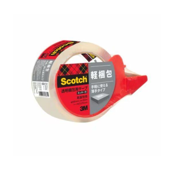塗装 (まとめ) 3M スコッチ 透明梱包用テープ カッター付 48mm×50m 軽量物用 309DSN 1巻 【×30セット】