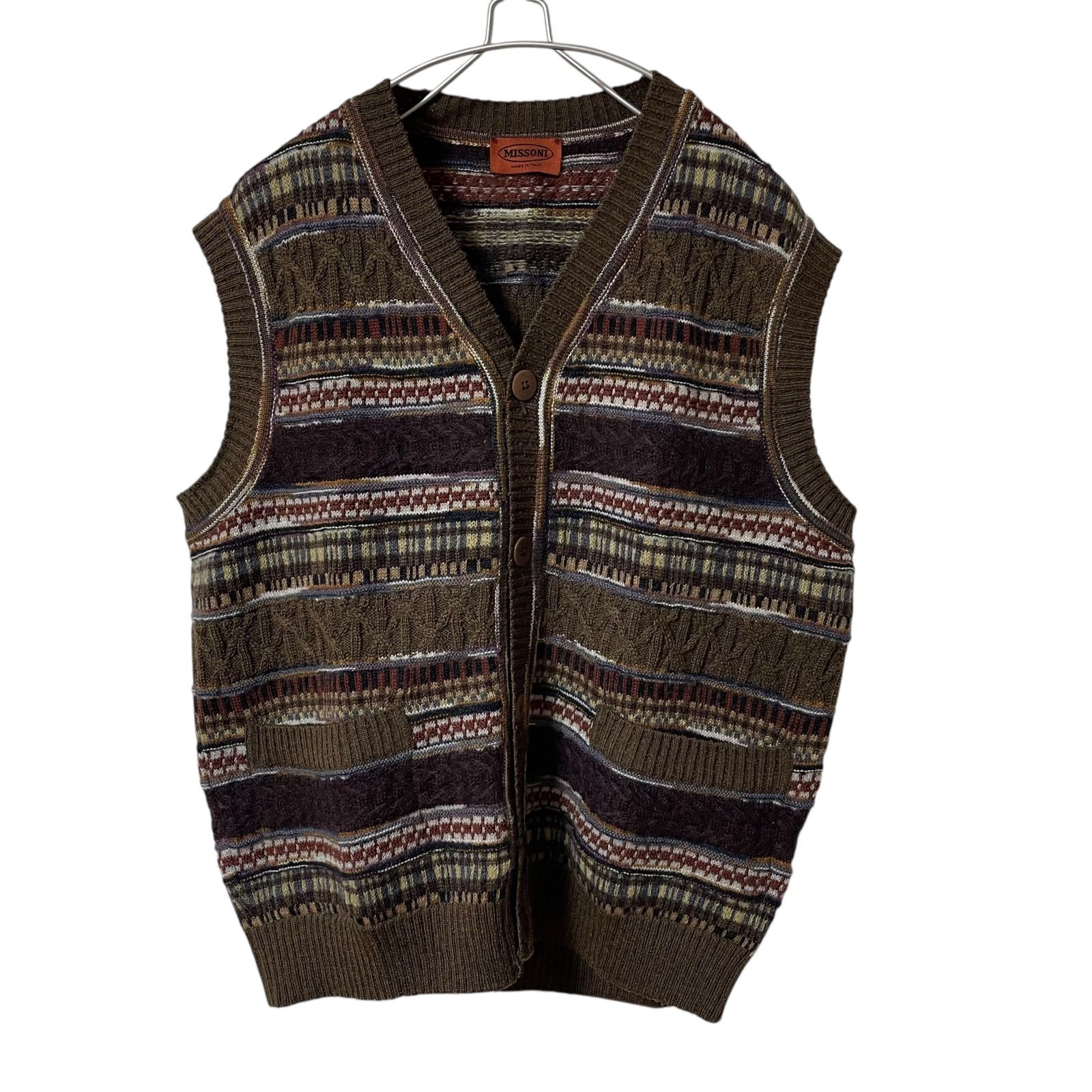 ミッソーニ　カーデガン Z1538【美品】MISSONI ミッソーニ ニットベスト カーディガン 幾何学