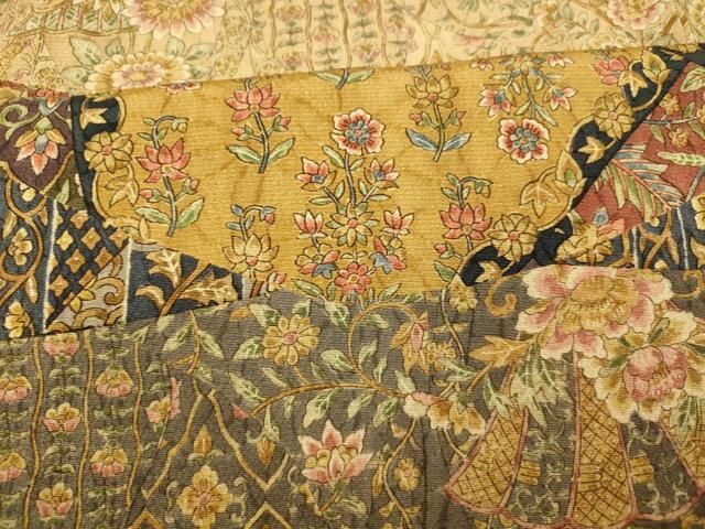 平和屋着物●二代目更甚　江戸更紗　訪問着　切嵌更紗花文　鬼しぼ縮緬　正絹　逸品　AABB3108fw 平和屋着物○二代目更甚 江戸更紗 訪問着 切嵌更紗花文 鬼しぼ縮緬