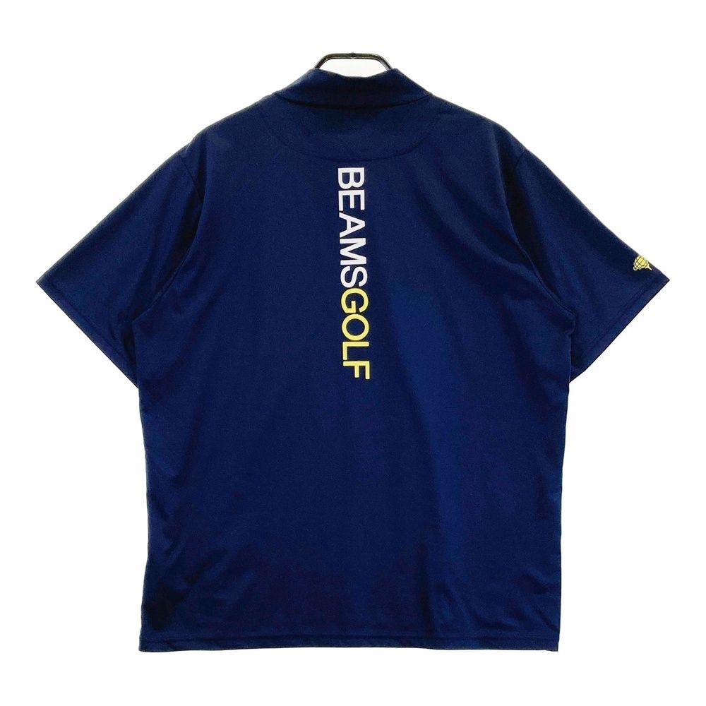 サイズ：XL BEAMS GOLF ビームスゴルフ  ハイネック 半袖Tシャツ  ネイビー系 [240101427955] ゴルフウェア メンズ ストスト サイズ：XL BEAMS GOLF ビームスゴルフ ハイネック 半袖Tシャツ