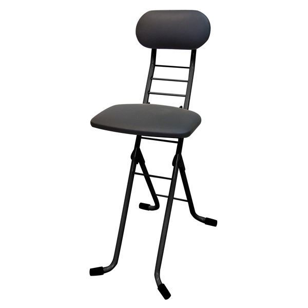 折りたたみ椅子 【ブラック×ブラック】 幅35cm 日本製 スチールパイプ