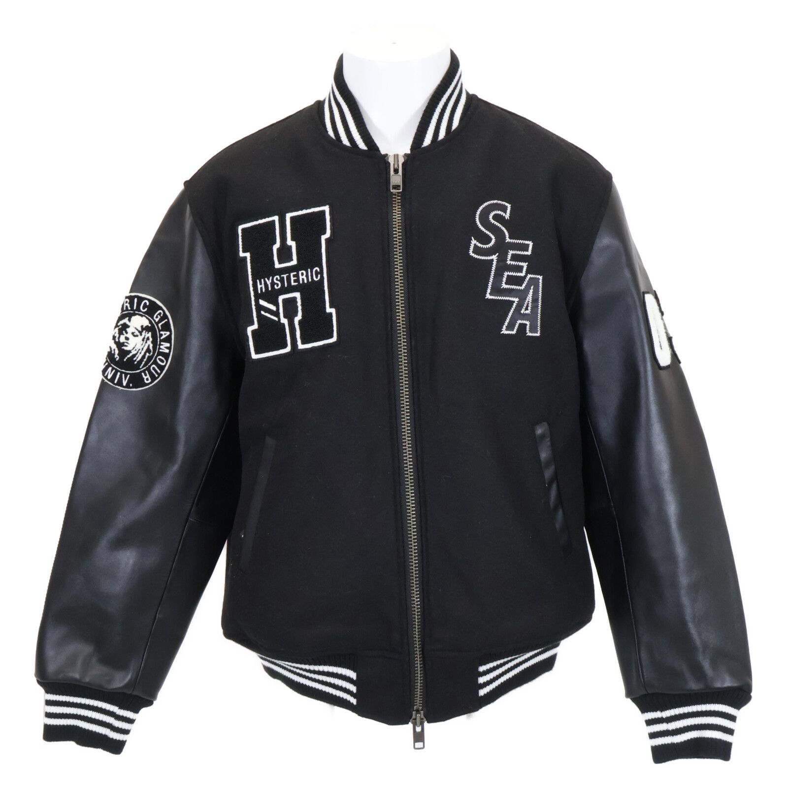 【極美品XL】HYSTERIC GLAMOUR ウィンダンシー レザースタジャン WIND AND SEA ウィンダンシー ×ヒステリックグラマー WDS-HYS-3-01