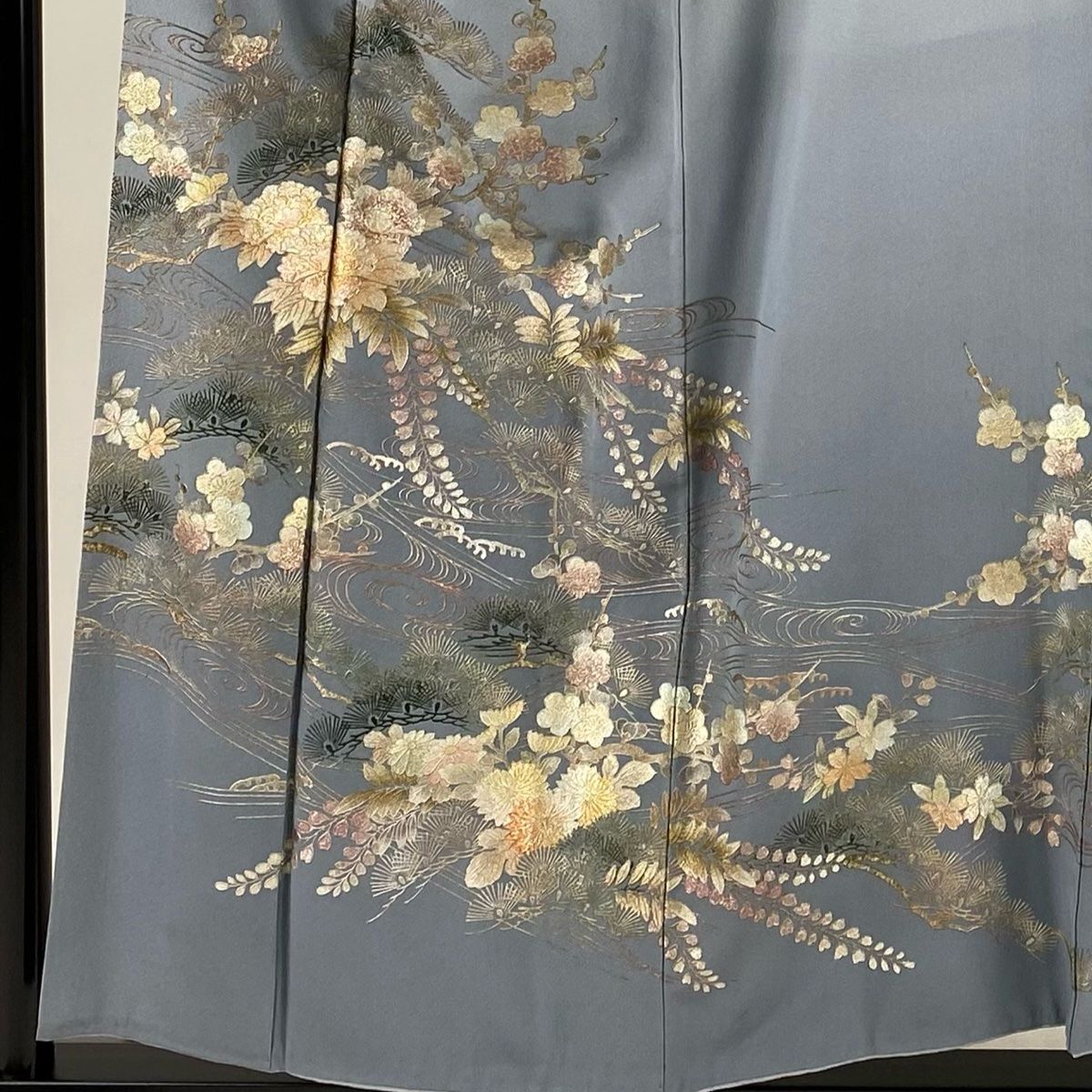 訪問着 身丈155cm 裄丈63.5cm S 袷 和田光正 落款 松梅 流水 訪問着 身丈155cm 裄丈63.5cm S 袷 和田光正 落款 松梅 流水