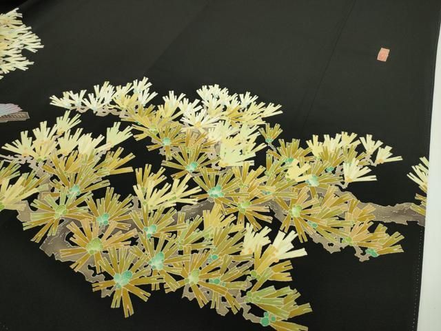平和屋本店□極上 本加賀友禅作家 池田裕 黒留袖 鴛鴦 松 逸品