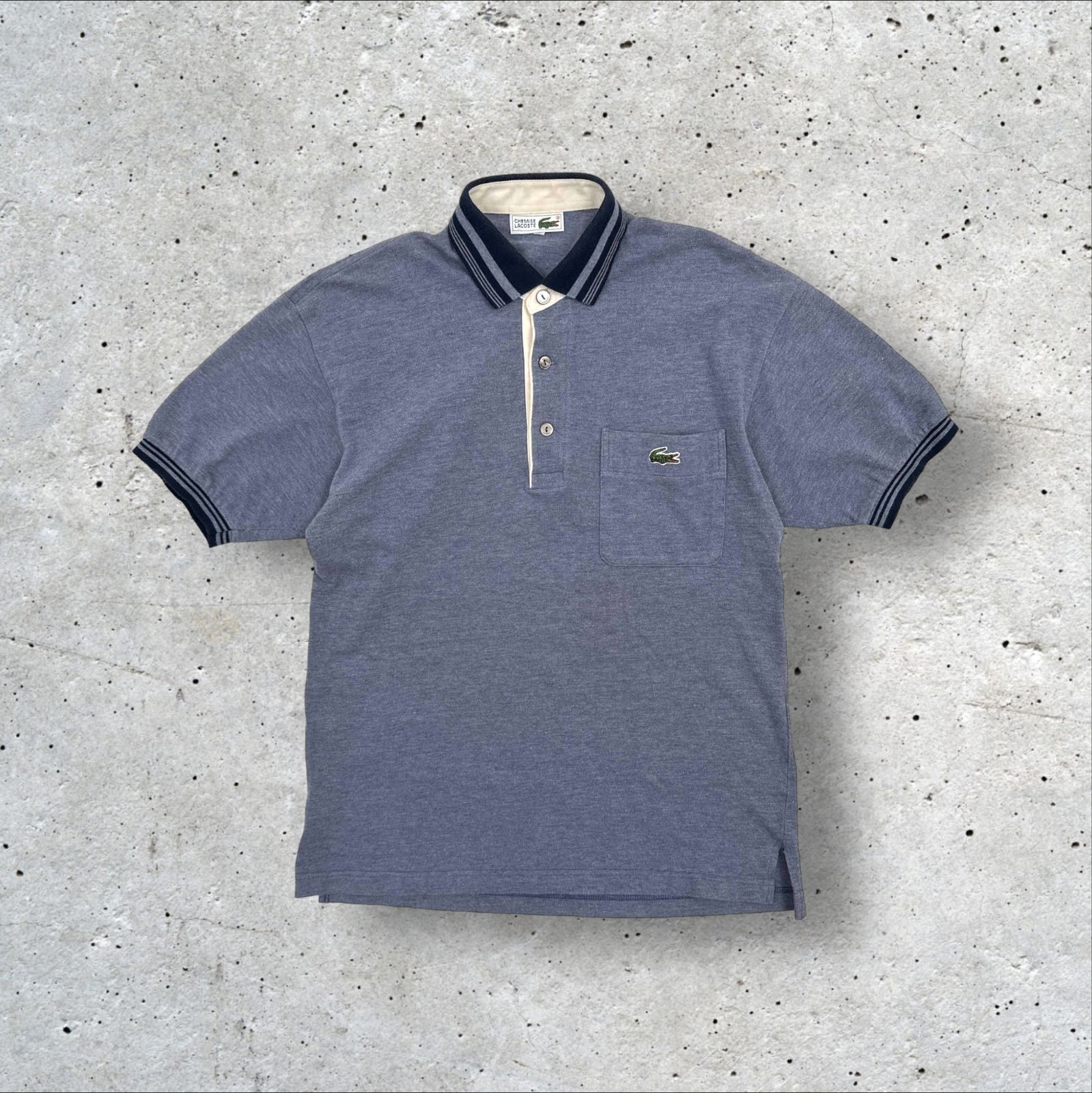 70s 80s ヴィンテージ CHEMISE LACOSTE 文字ワニ 半袖 ポロシャツ 3 