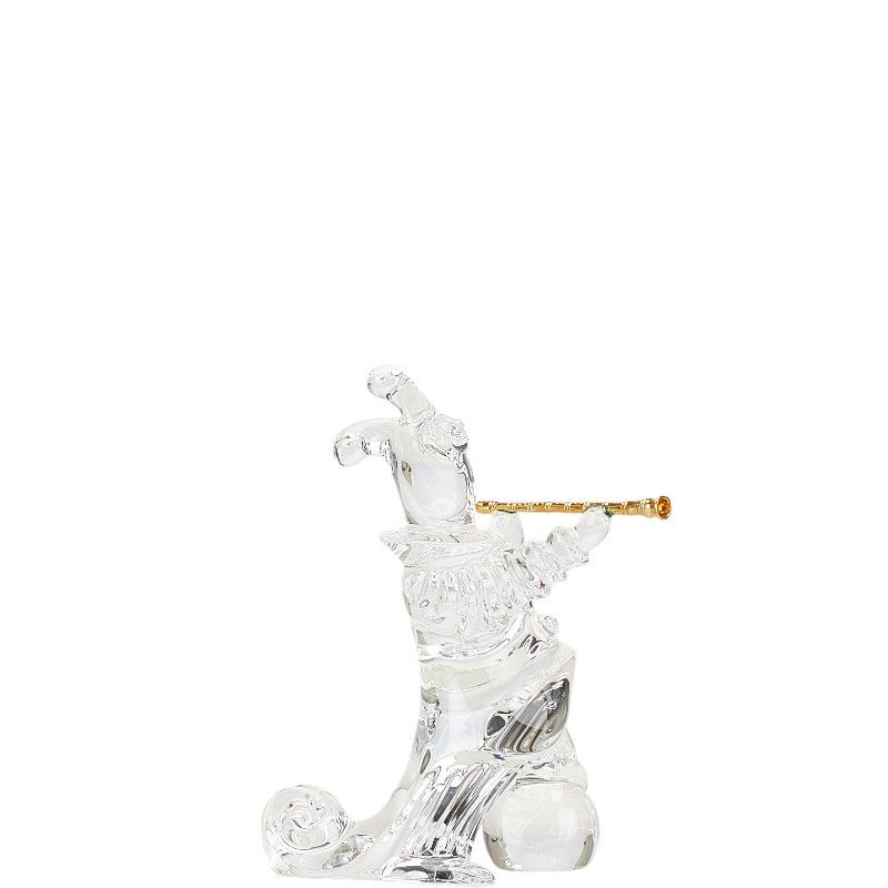 バカラ Jean Boggio ピエロ ペーパーウェイト クリア ガラス メッキ  