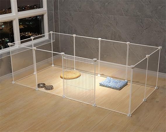 【在庫処分】ペットフェンス ペットサークル 犬 サークルケージ DIY 12枚 接続式 工具不要 折りたたみ 犬用 広げる レイアウト自由 105×45cm (高さ45cm 12枚)ドア付き 置くだけ 柵 自立 ケージ 小
