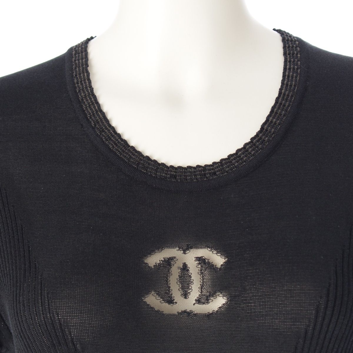 シャネル シルク混コットン ココマーク ライオンボタン ワンピース