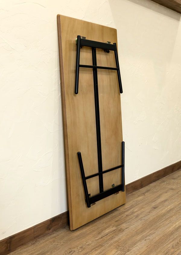 棚付き折れ脚テーブル Luster 120 OAK/WAL 棚付き折れ脚テーブル