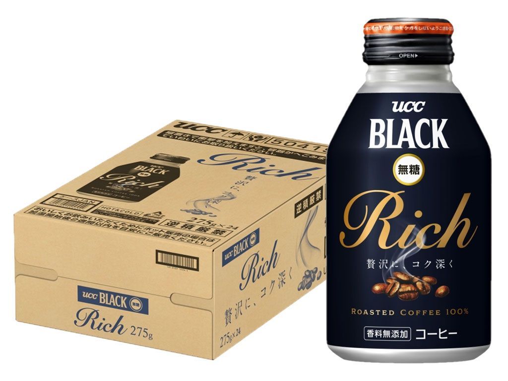 UCC 上島珈琲 BLACK 無糖 ブラック RICH リッチ 275ml×3ケース/72本