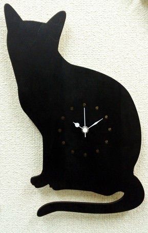 ネコシルエット掛け時計