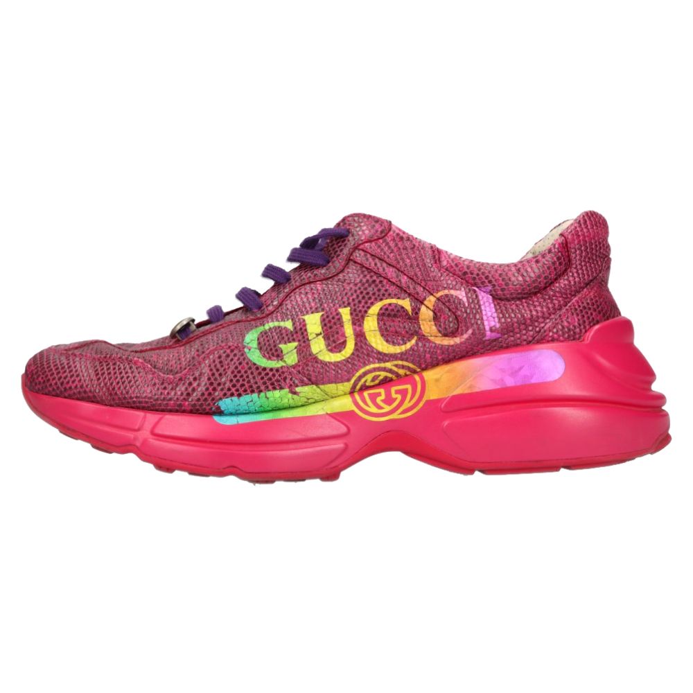 GUCCI (グッチ) RYTHON ライトン ローカットスニーカー ピンク