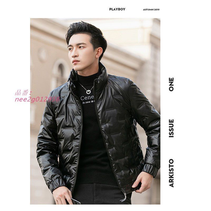 ダウンジャケット メンズ 中綿コート ジップアップ ツヤあり ジャケット フェザー コート アウター防寒保温 おしゃれ 秋冬 軽量 お洒落 あったかライトダウン  nee2g012956