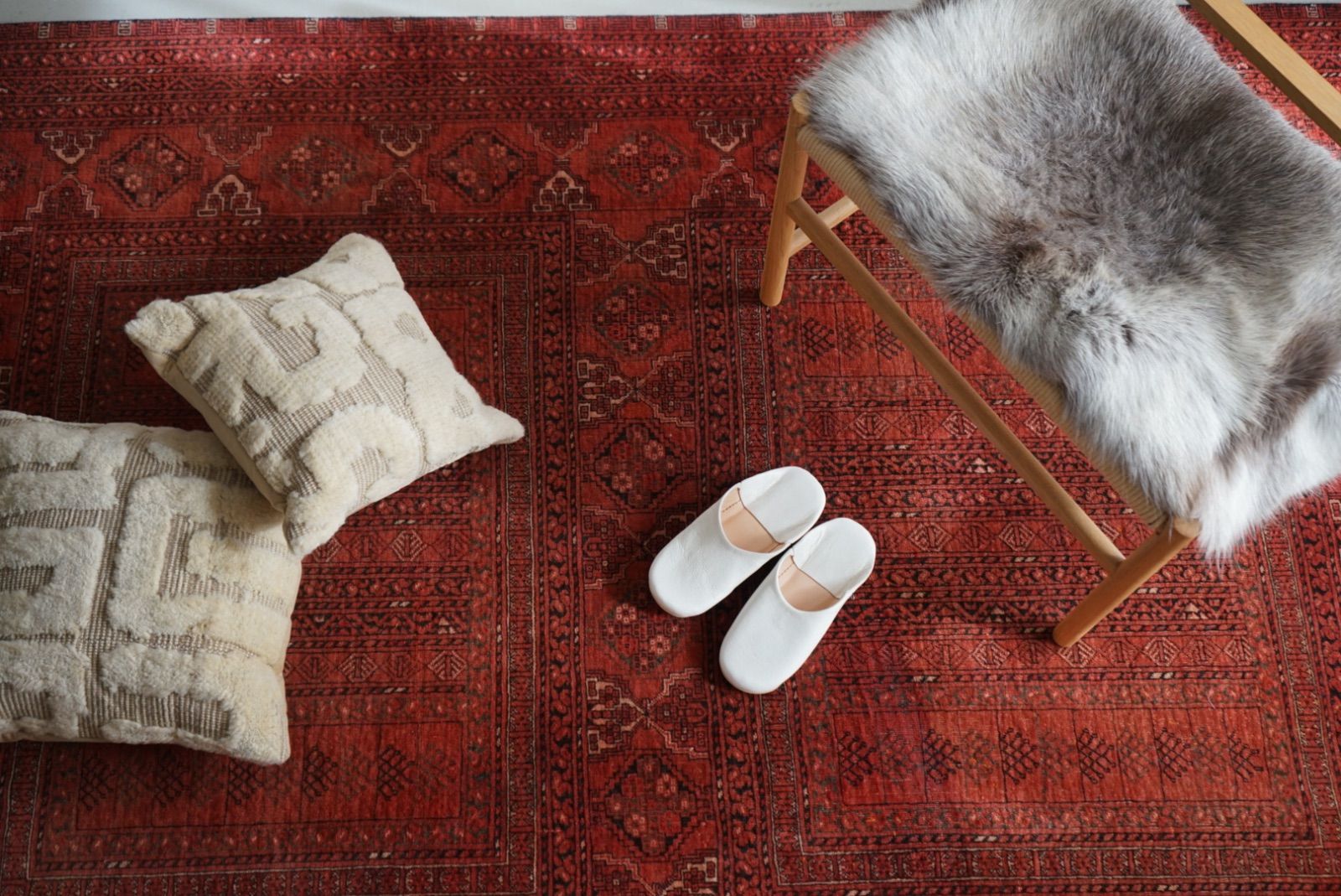 ヴィンテージラグ アフガニスタン トルクメン レッド 1970年代 227 × 160 cm No.AF2506 MARWIL-DEMENAGEMENTS_CH