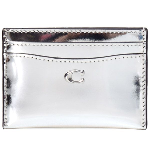 coach カードケース　パスケース コーチ カードケース COACH レザー メタリック C ロゴ カードケース