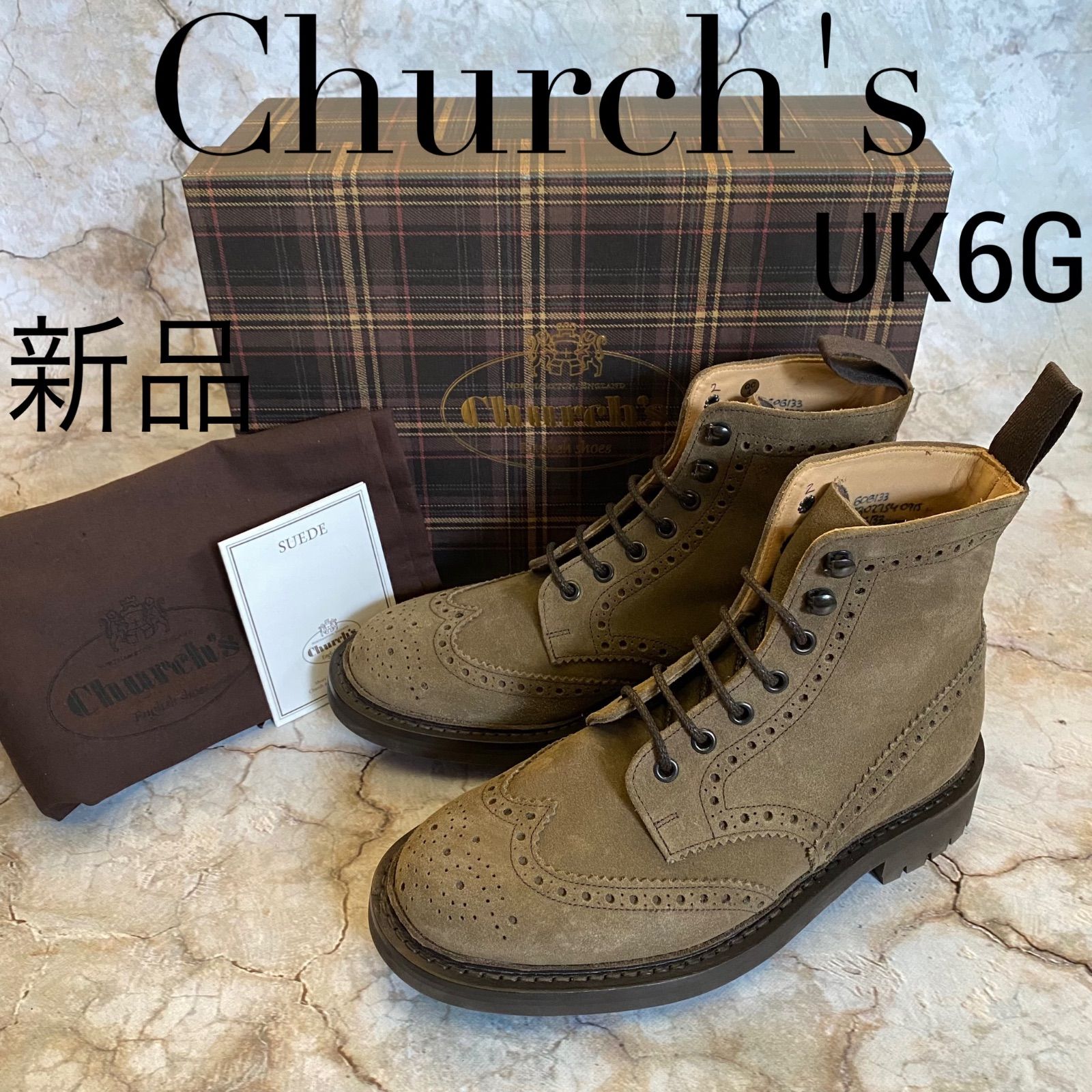新品 Church's マクファーレンⅡフルブローグダービーブーツ スエード