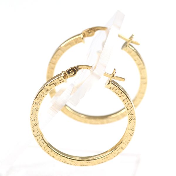 ウノアエレ UNOAERRE K18YG フープピアス 角丸 750YG 16718