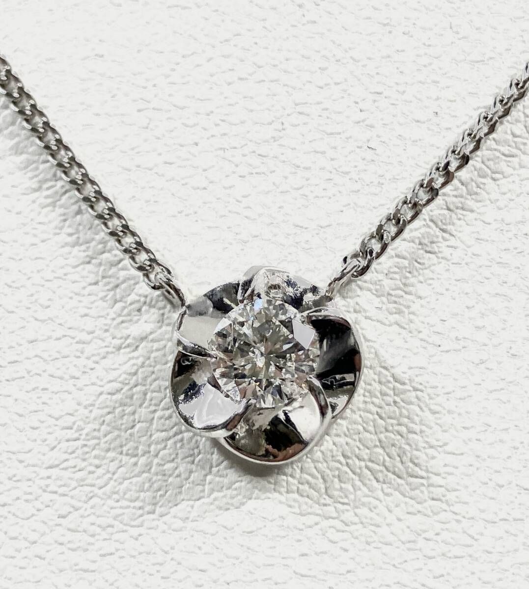 鑑定書付き 造幣局刻印 Pt850 プラチナ ダイヤモンド 0.541ct 41cm ネックレス
