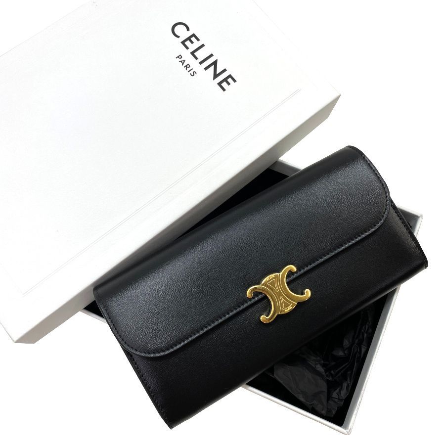 CELINE】セリーヌ トリオンフ 長財布 レディース カーフスキン