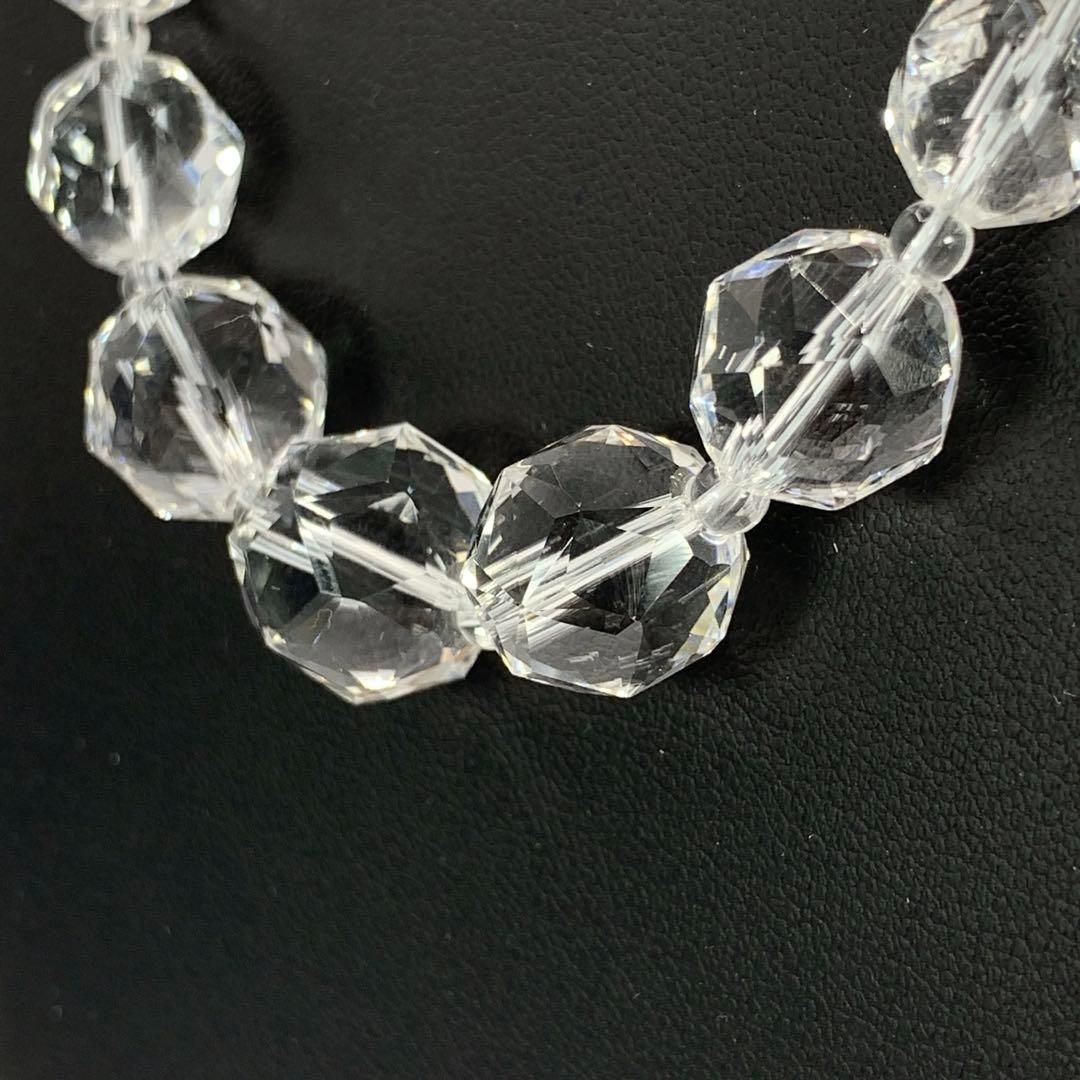 極美品 QVC 18K WG 水晶ネックレス ファンシースカーレット ネックレス 