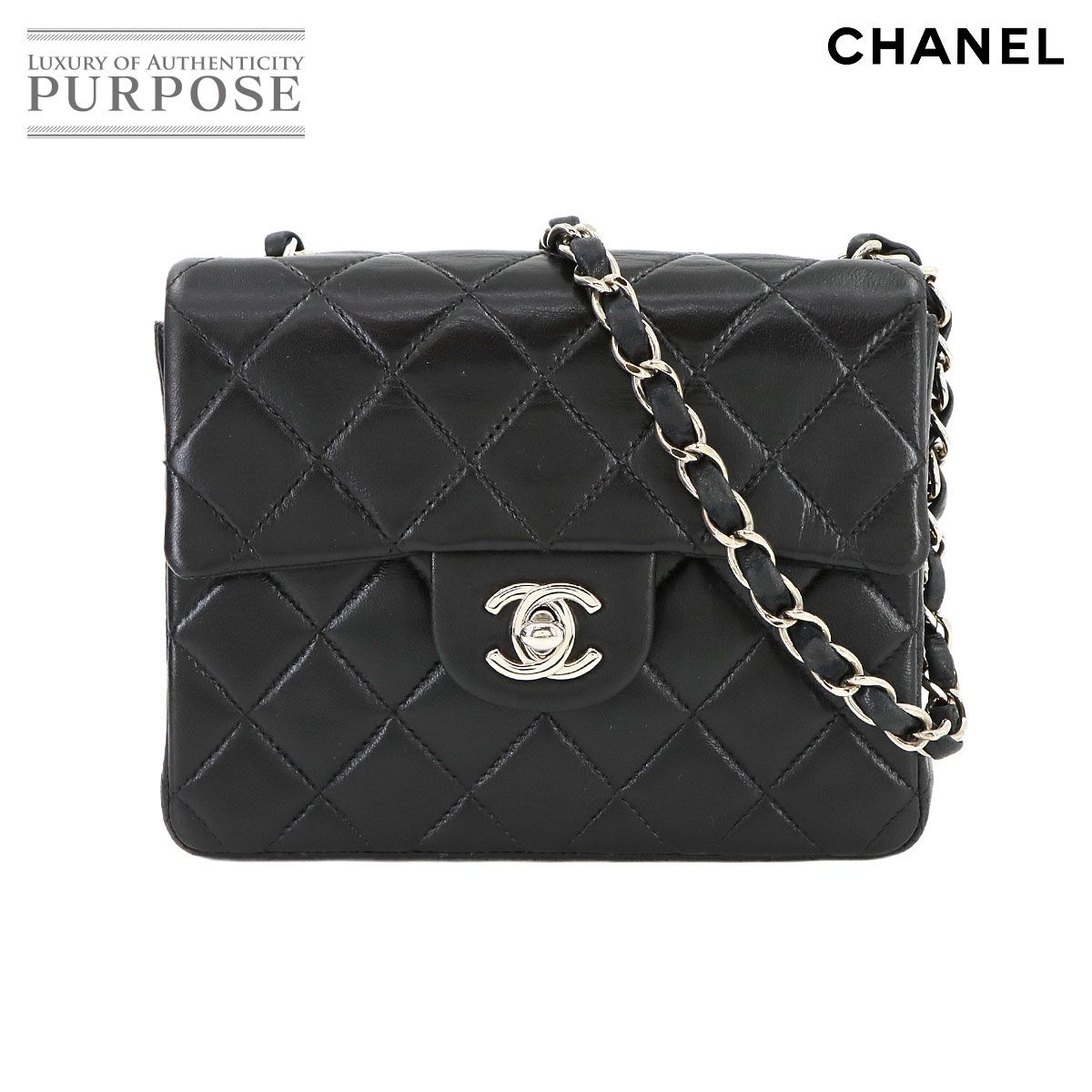 美品 シャネル CHANEL ミニ マトラッセ チェーン ショルダー バッグ 