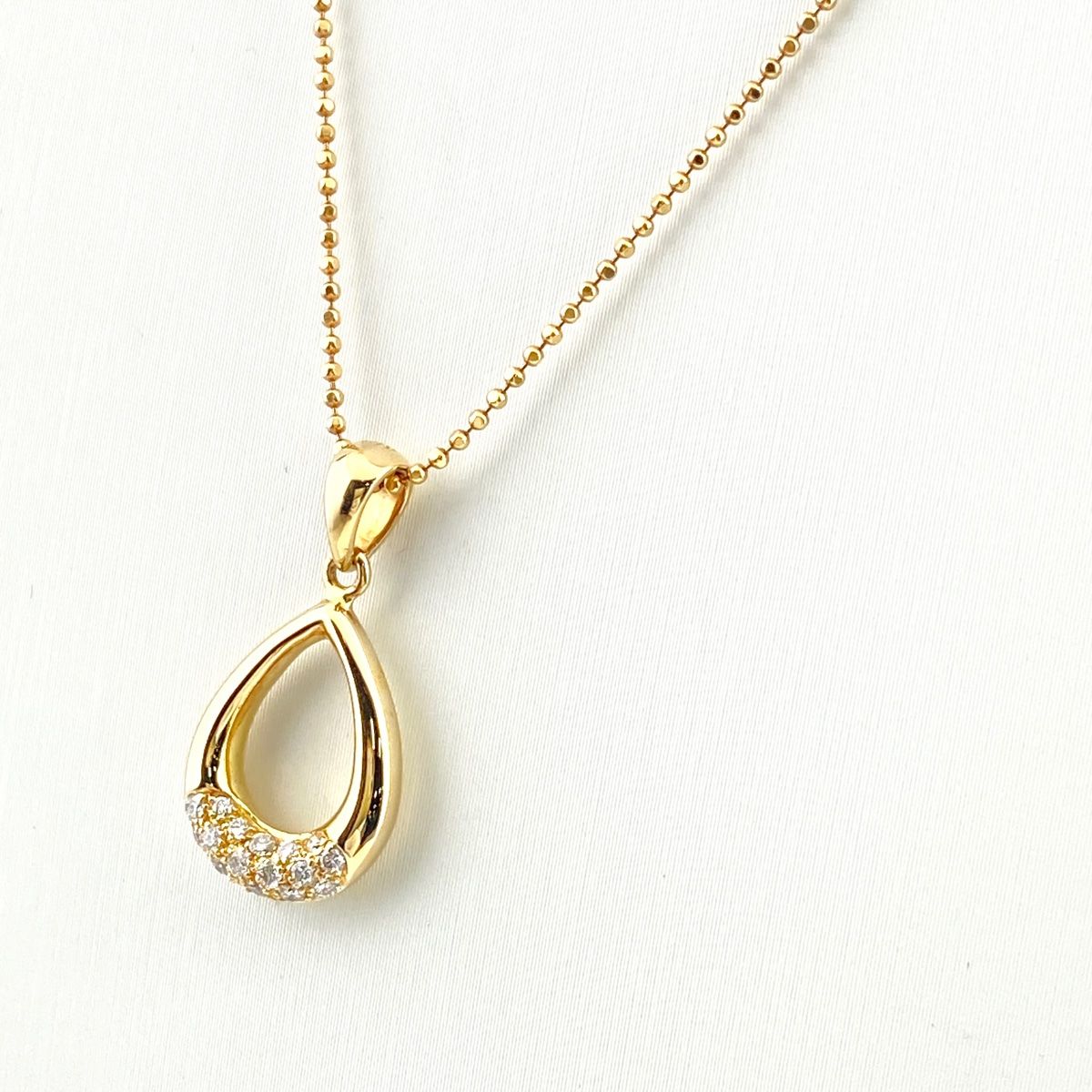 メレダイヤ デザインネックレス YG イエローゴールド ペンダント  
