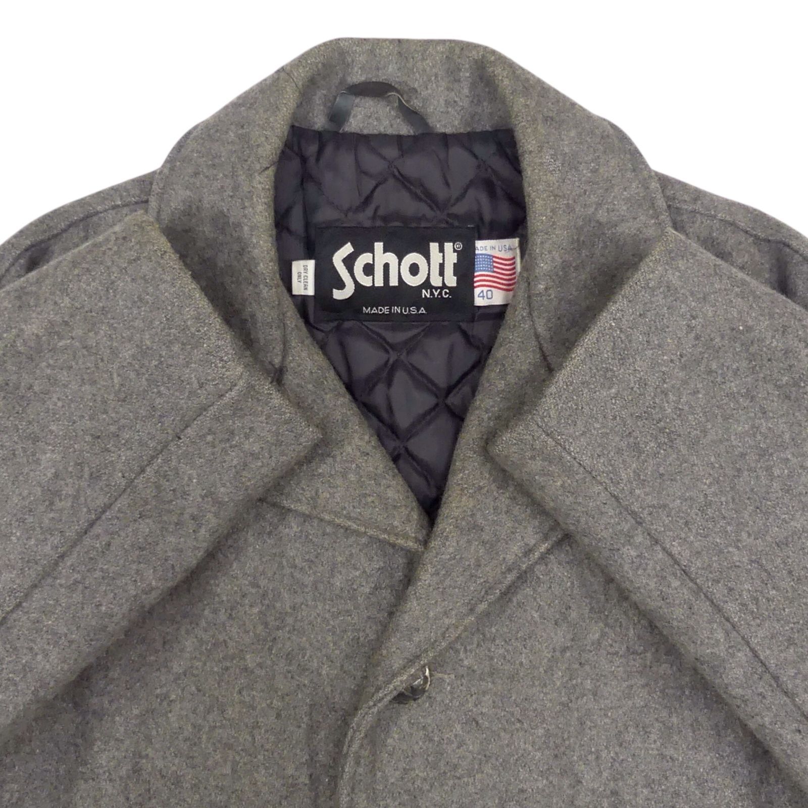 Schott ショット Pコート ピーコート シングル 40 グレー 90s