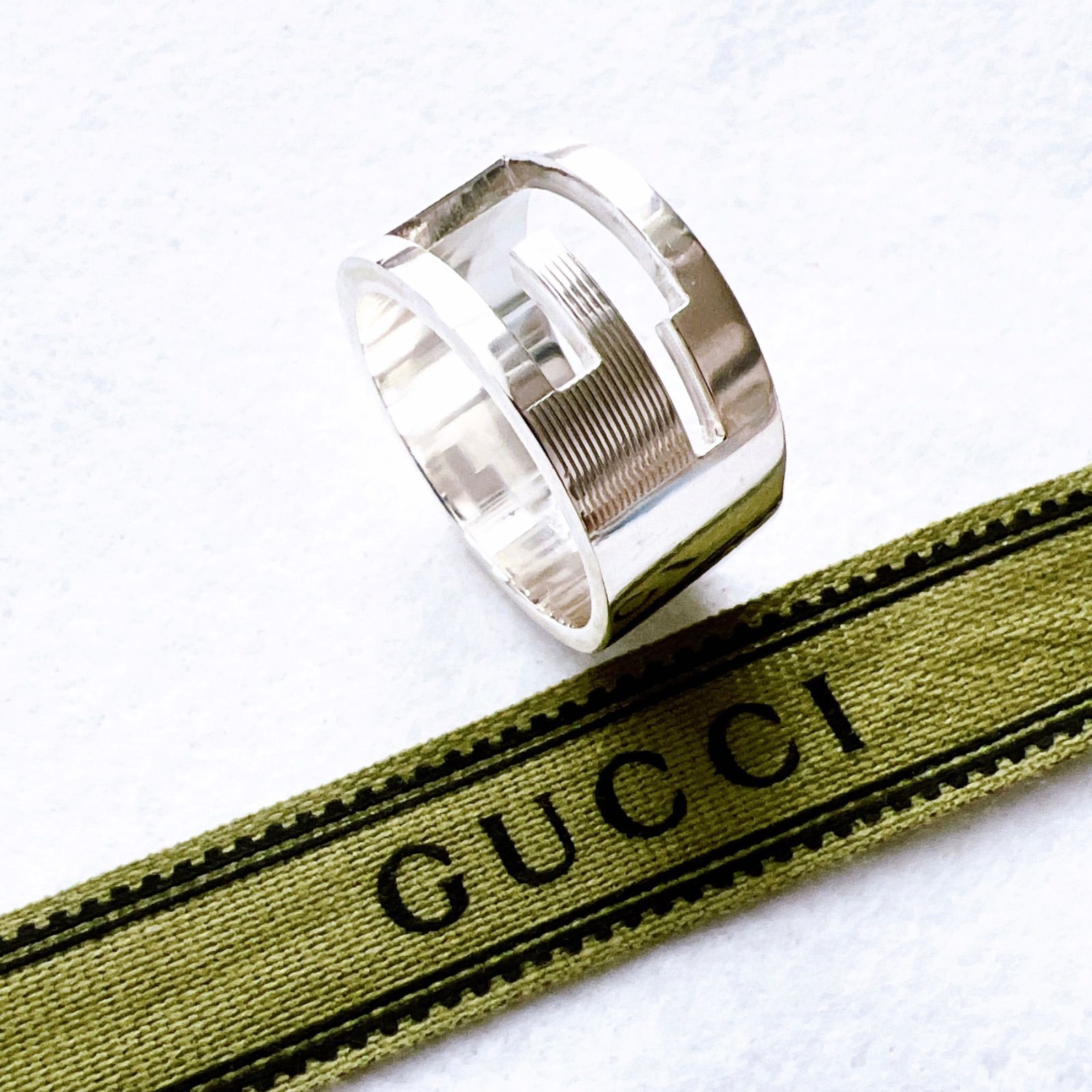 美品✨GUCCI グッチリング 指輪 23号 インターロッキング ロゴ