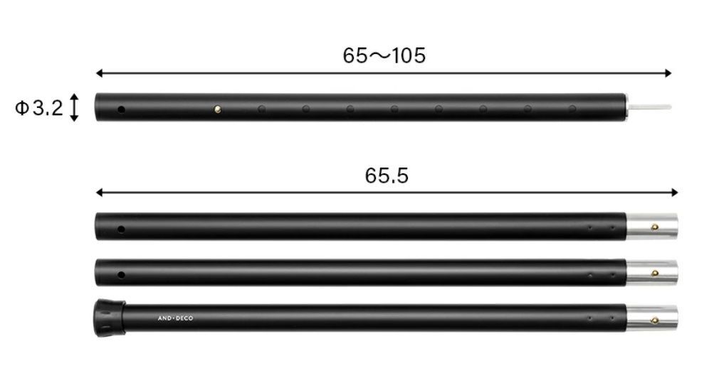 AND・DECO （アンド　デコ）タープテント用アルミポール 2.8m　SZPL04