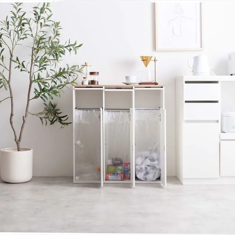 3連式 分別 キッチン ゴミ箱 45L✕3 幅74.5cm 分別ごみ箱 ペール NEXPOTALLINN_EU