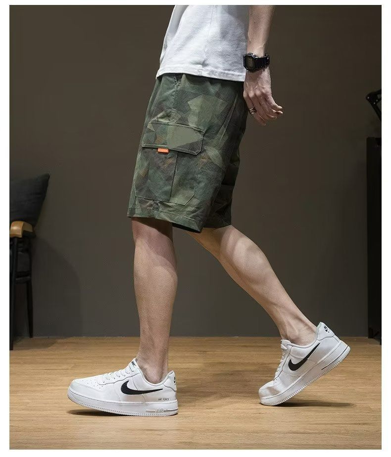 カーゴパンツ メンズ ハーフパンツ 迷彩 カモフラージュ 膝丈