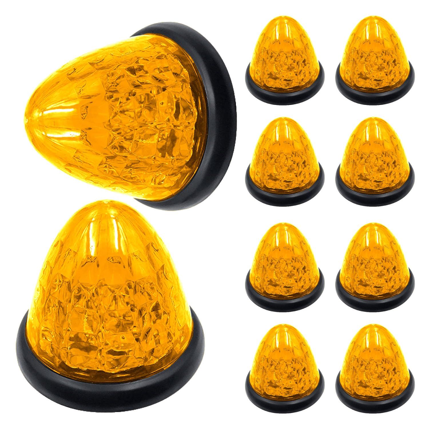 Optimister トラック用品 トラック マーカー デコトラ マーカーランプ グリルマーカー 24v LEDマーカー サイドマーカー トラックマーカーランプ 10個セット イエロー [イエロー]