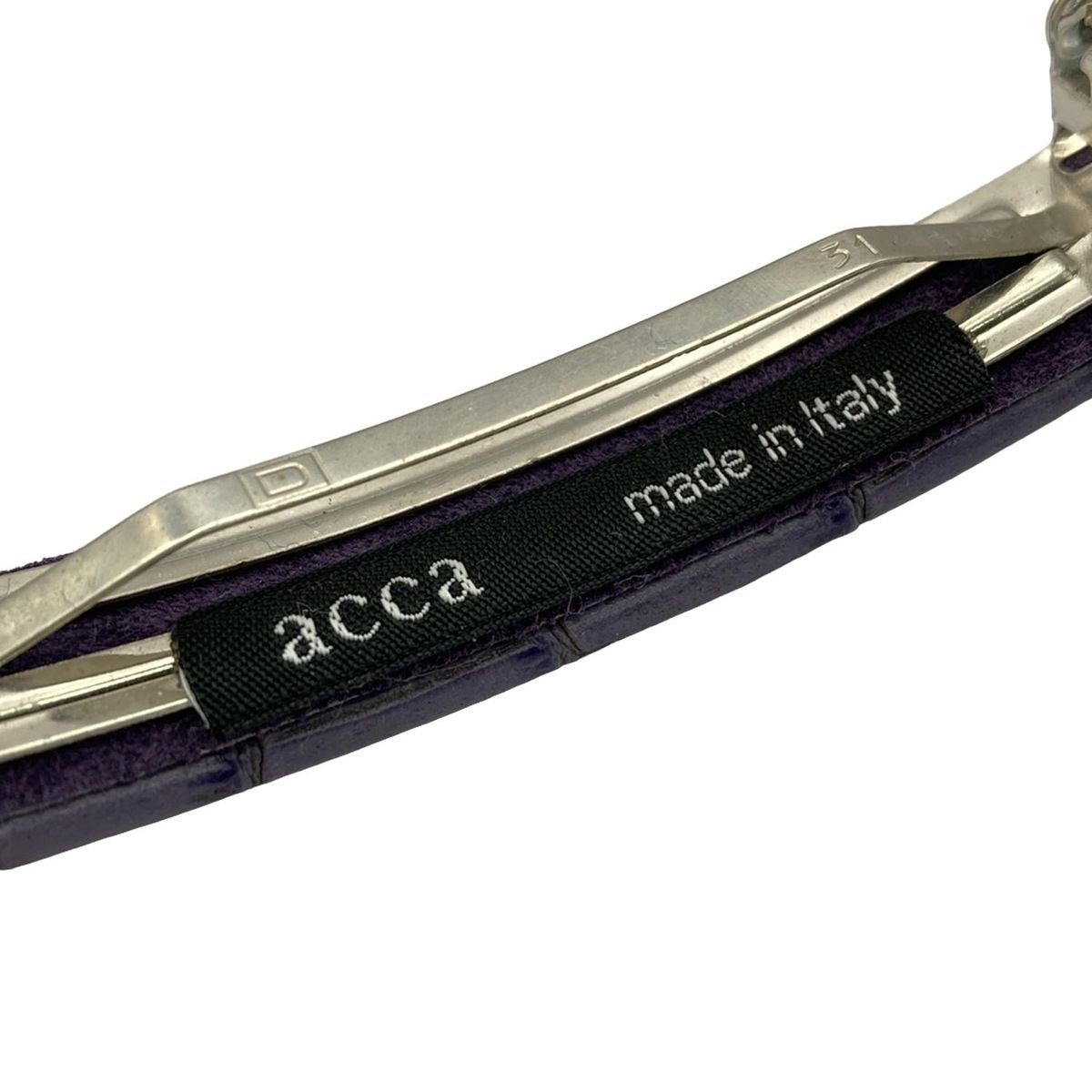 値下げアッカ　バレッタ acca(アッカ) バレッタ - レザー パープル×シルバー 型押し加工
