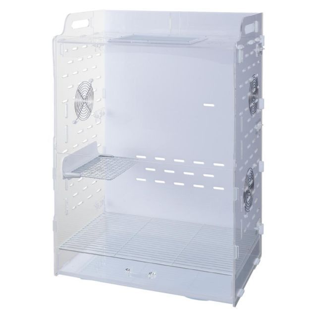 GEX ジェックス アクリルルーム3 500High 小動物用 フクロモモンガ デグー ケージ クリア コード穴付 ベビー アクリルケージ