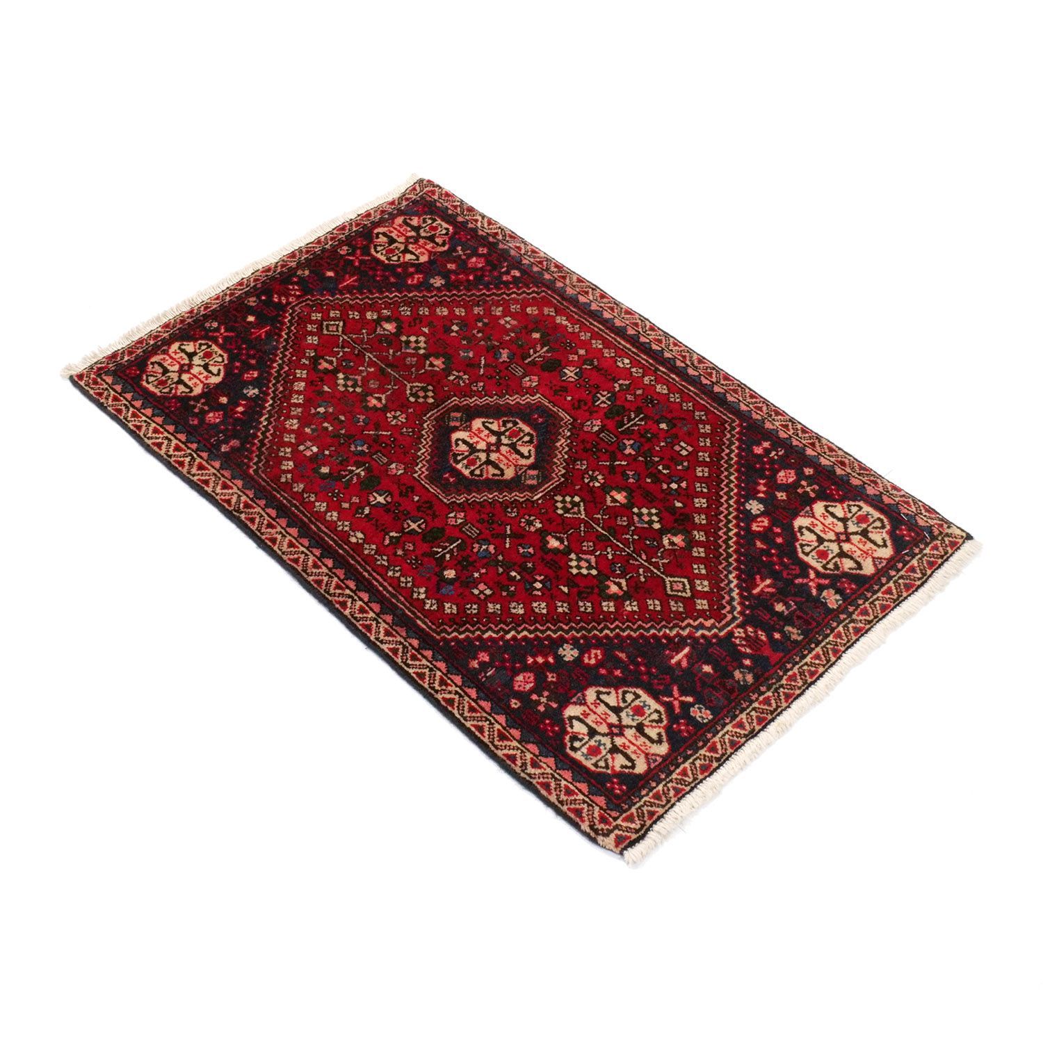 アバデ 1960年代 950×600mm セミアンティーク ダイヤモンドメダリオン 小花文 手織り 一点物 アンティークペルシャ ヴィンテージラグ専門店 carpet 送料無料