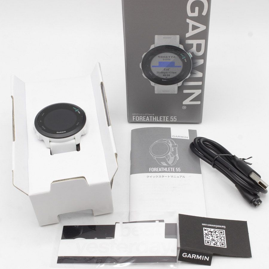 美品】GARMIN ForeAthlete 55 010-02562-41 White スマートウォッチ