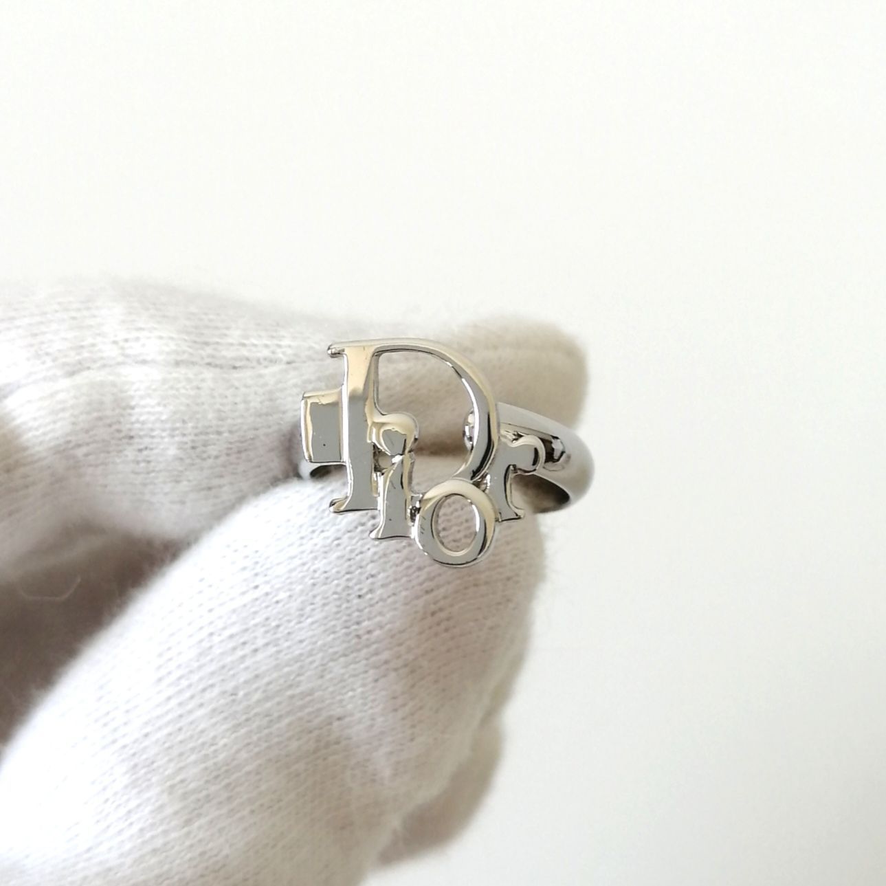 Dior CD ICON チェーン リンク リング 指輪 シルバー S DIOR 18号