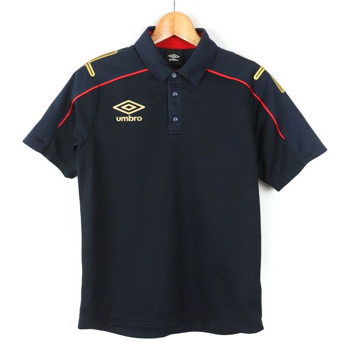 Umbro オレンジ・ネイビー 半袖ポロシャツ アンブロ 半袖ポロシャツ トップス 胸ロゴ サッカー フットサル