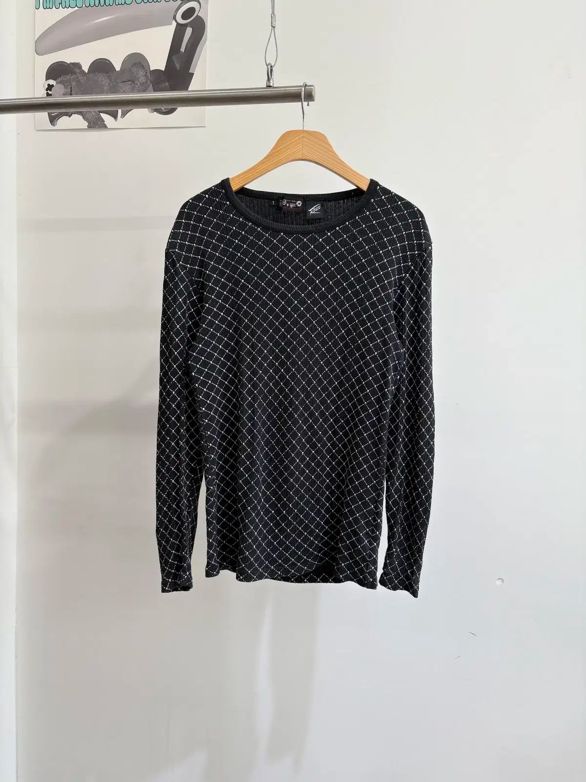 ROEN ニット　スカル　ヒロムタカハラ　ラインストーン　ストレッチ　黒　L Roen - ロエン コート 46 黒 ドクロ スカル roen ヒロムタカハラの通販