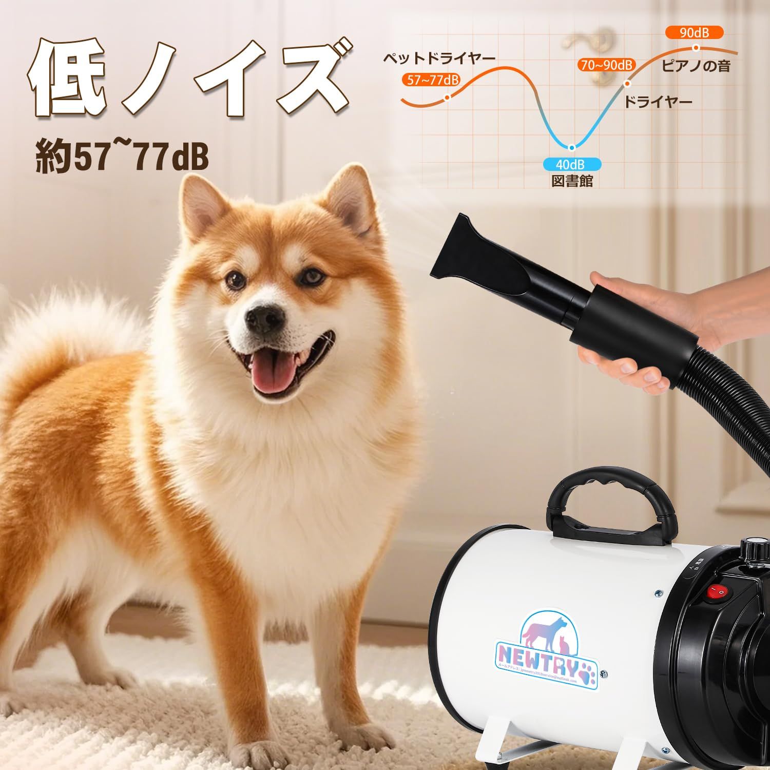 メトロ社製ブロワー　ペットドライヤー 犬 ドライヤー ペットドライヤー 大型犬 ペット ブロワー 犬用