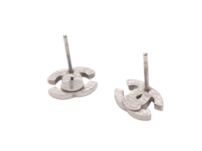 極美品　シャネル　ピアス　ココマーク　ラインストーン　メタル　シルバー　09P 極美品 シャネル ピアス ココマーク ラインストーン メタル