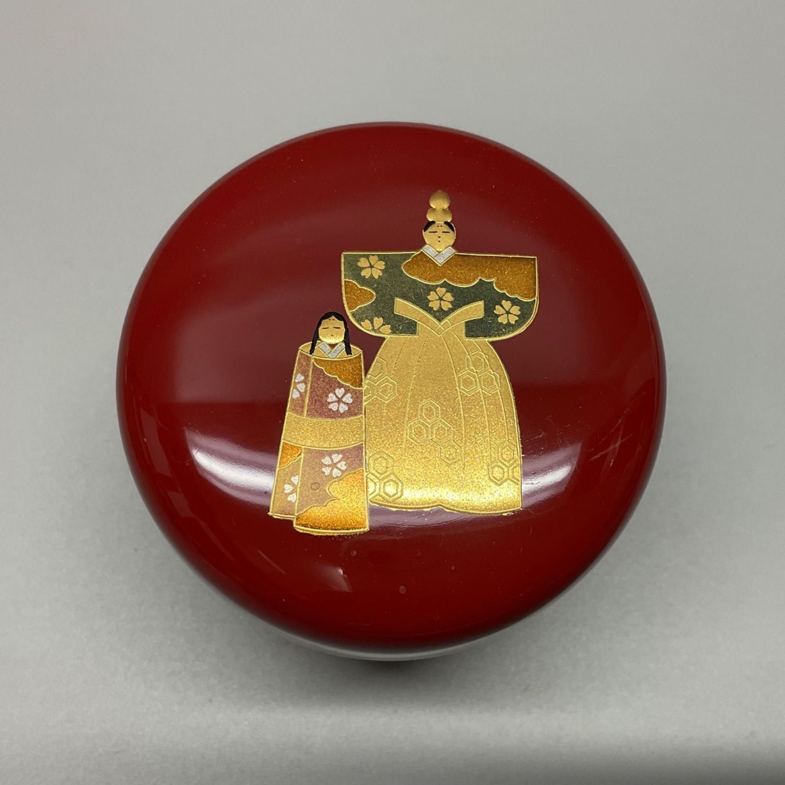 ●朱塗 立雛蒔絵 中棗 中谷秀斎作 なつめ 茶道具　お点前道具 漆器　おまけ付き ○朱塗 立雛蒔絵 中棗 中谷秀斎作 なつめ 茶道具 お点前道具