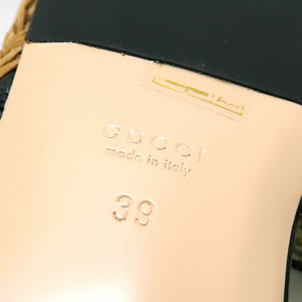GUCCI サンダル フラット GGマーモント ラフィア 花柄 578428