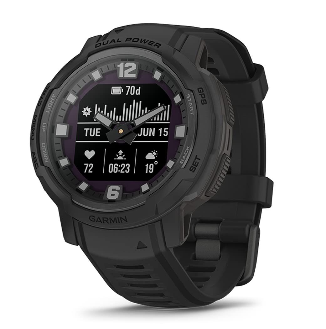 ガーミン GARMIN Instinct Crossover Dual Power Tactical Edition Black Suica対応 ソーラー充電対応 タフネスアウトドア GPS ウォッチ スマートウォッ ブラック ソーラー充電対応モデル