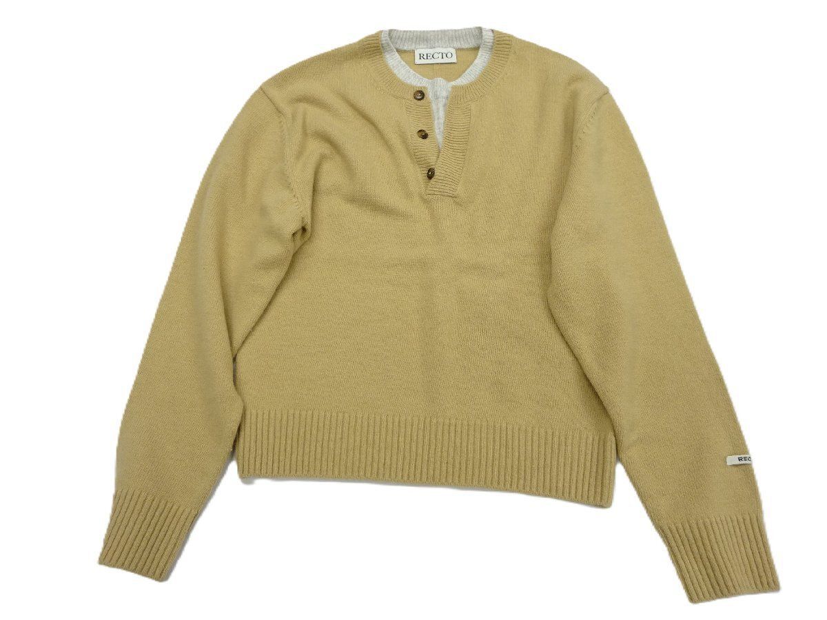 24FW【未使用】RECTO(レクト) DOUBLE LAYERS KNIT TOP (BEIGE