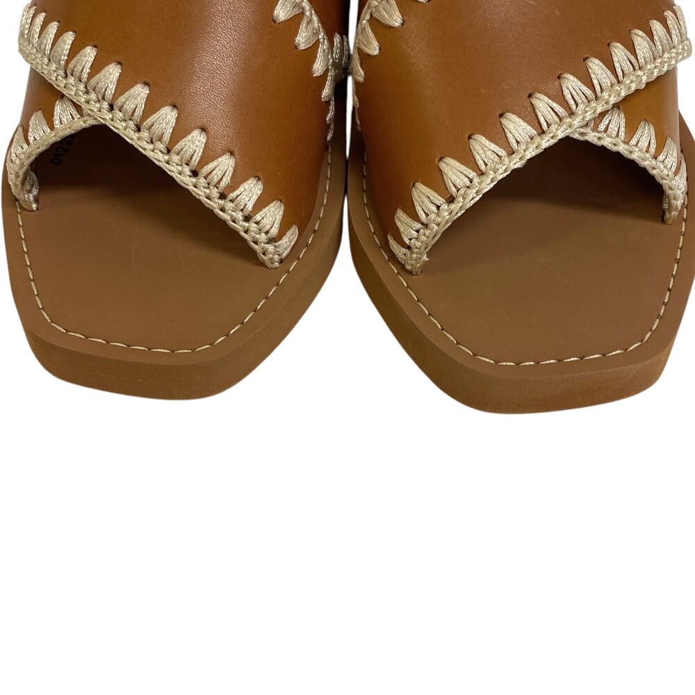 クロエ Chloe 23.5 サンダル ウッディスライド サンダル クロス ブラウン 5％OFF フォロワークーポン！！】Chloe クロエ 23.5 ウッディスライド